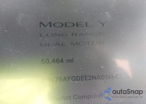2022 Tesla Model Y Long Range Dual Motor All-Wheel Drive из США, поврежденный, VIN 7SAYGDEE2NA014887